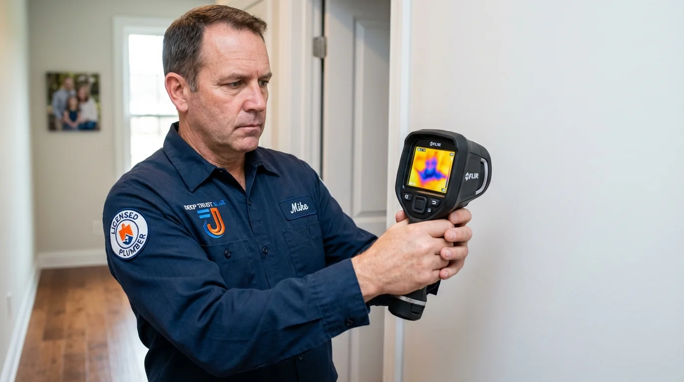 Thermal imaging leak detection by Johns Plumbing LLC in Richford
